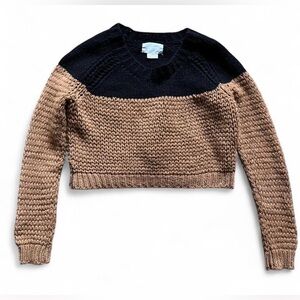 M.Patmos Women’s 100% Extra Fine Wool Brown and Black Cropped Sweater Size XS